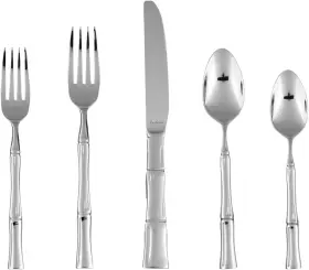 5pps-127-05 Fortessa Royal Pacific 18/10 Stainless Steel Flatware 5 Piece Place Silver