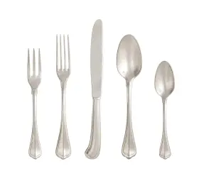 5pps-190t-20pc Fortessa San Marco 18/10 Stainless Steel Flatware 20-piece Antique Silver