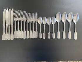 Fortessa 646292350623 Ashton Antiqued Flatware 4 Place Settings Stainless Steel
