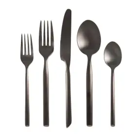 Fortessa Tableware Solutions 93824295 5pc Capri Brushed Black Flatware Set 18/10
