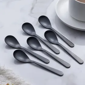 Fullyware 705353739934 Matte Black Demitasse Espresso Spoons Stainless Steel Satin Finish Coffee Spoon #2