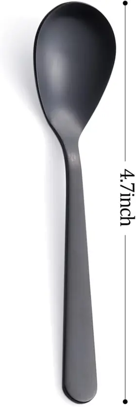 Fullyware 705353739934 Matte Black Demitasse Espresso Spoons Stainless Steel Satin Finish Coffee Spoon #3