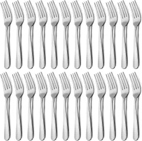 Funnydin 313099946907 24-piece Stainless Steel Dinner Forks Set 7.1 Inches Silverware For Home And Ki