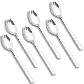 Futglobal 791537737575 6 Pack Sporks Stainless Steel Forks And Spoons Muulaii Metal Silver
