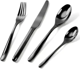 Gdycyc-yg24 Gdycyc Black Sliverware Set 24 Pieces Flatware For 6 24-piece