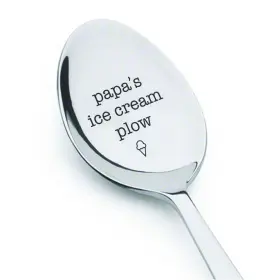 Geegvv 880569980797 Papas Ice Cream Plow Spoon - Fathers Day Gift Ideas Engraved Dad G