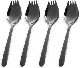 5.9spork Genlge Sporks Stainless Steel 4 Pack 5.9 Inch Reusable Metal Spork Ice Cream Spoons
