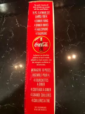 Gibson 085081557841 Stainless Steel And Red Plastic Coca Cola Flatware 16 Pieces New In Box #2