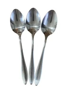 Gia10 Gibson Stainless Soup Spoons Satin Beveled Edge Lot Of 3