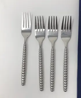 Gia11 Gibson Stacked Beads Bubble Design Stainless Steel Flatware Lot Of 4