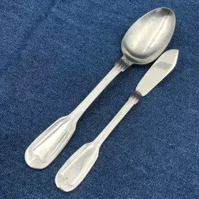 Gia19 Gibson Serving Spoon And Master Butter Knife Stainless Steel Flatware