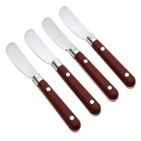 Ginkgo 079914208123 International Le Prix Stainless Steel Butter Spreaders Milano Red Set Of 4
