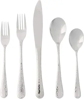 64015-2 Ginkgo International Shimmer 20-piece Stainless Steel 20 Piece Silver
