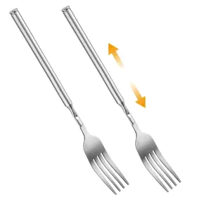 Hzxj7m81e Gjinxi 592055 2 2pcs Extendable Long Handle Telescoping Forks Stainless Steel Retractable Fo