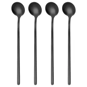 Gjinxi 600396 4pc Satin Black Stainless Steel Coffee Spoons 6.7 Inch Mini Teaspoons