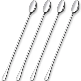 Hu-xi-11 Glamfields 12-inch Long Handle Mixing Spoons Iced Teaspoons Ice Cream Spoon Stainless
