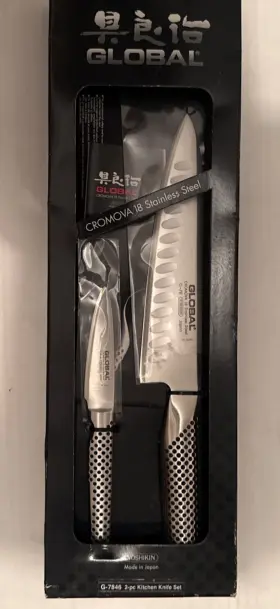 G-7846 Global Gsf-46 2 Pc Kitchen Knife Set Cooks And Paring Nib Japan