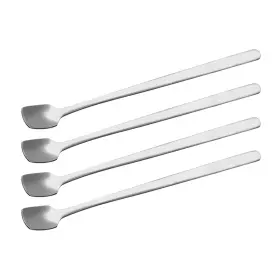 002357lkfkl240416 Glokuuca Stainless Steel Stirring Spoon - 4 Pack Long Handle Mixing Ice Teaspoon Fits