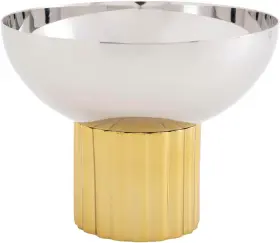 Godinger 744110423709 Gilded Stainless Steel And Gold Nut Bowl Decorative Fluted Snack Dish F