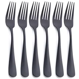 Gogeili 783347998116 Matte Black Dinner Fork Stainless Steel Satin Finish 8.0-inch Silverware Fla