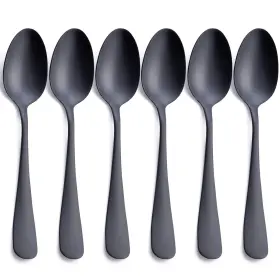 Ggl77mb02 Gogeili Matte Black Dinner Spoon Stainless Steel Satin Finish 7.8-inch Silverware Fl