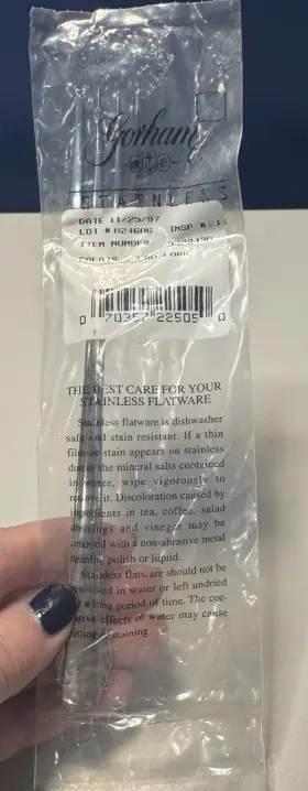 Gorham 070357225050 18/8 Stainless Calais Salad Fork S New In Sleeve