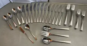 847752 Gorham Biscayne 18/10 Stainless Steel 63 Pc. Flatware Set Service For Eleven