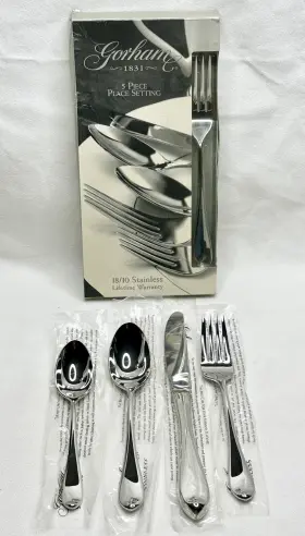9367510 Gorham Studio 5pc Place Setting 18/10 Stainless New In Box