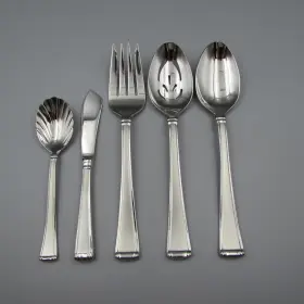 Serving5 Gorham Cof/serving5 Stainless Flatware Column Frosted - 5pc Serving Set N/o