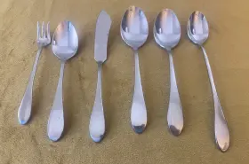 Gorham Mer/tsx4 6 Pcs 18/8 Stainless Meredith Teaspoon Soup Spoon Cocktail Fork Iced