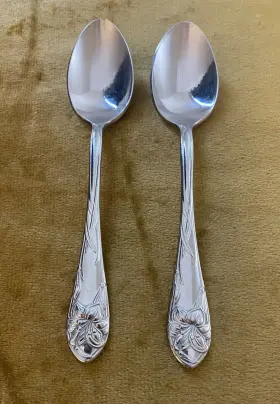 183703 Gorham Silver For 2 Royal Lily 18/8 Japan Teaspoons