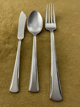 3748674 Gorham Silver Nordic Frosted 18/8 Dinner Fork Oval Soup Spoon Master Knife