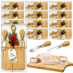 Gosodeny 746566506968 12 Set Christmas Gifts Bridal Shower Favor Bamboo Wooden Square Cheese Board