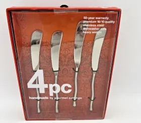 34-105 Gourmet Settings Exotique 4 Spreaders Platinum 18/10 Stainless Steel New In Box