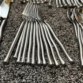 34-406 Gourmet Settings Gs 18/10 Exotique Platinum 53pc Stainless Flatware Set #2