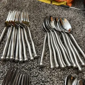 34-406 Gourmet Settings Gs 18/10 Exotique Platinum 53pc Stainless Flatware Set #3