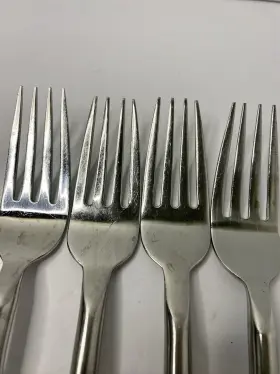 35-689 Gourmet Settings Exotique Platinum 18/10 Stainless Dinner Fork Set Of 4 #3