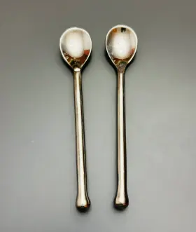 35-693 Gourmet Settings Teaspoons Exotique Platinum Stainless Demitasse Spoons Set Of 2
