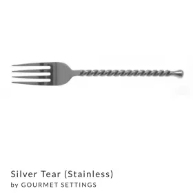 35-863 Gourmet Settings Silver Tear 18/10 Stainless Steel Dinner Fork Set Of Two