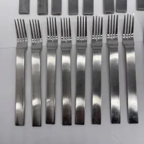 Gourmet Settings 624636286098 39-piece Silverware Pure Collection-matte Stainless Steel Flatware Set Some Rust #2