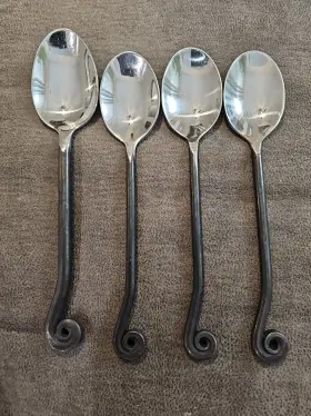 Gourmet Settings 624636343685 Set Of 3 Teaspoons And 1 Soup Gs Treble Clef Stainless Steel