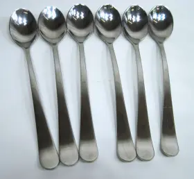 Gourmet Settings 624636380062 Set Of 6 - Windermere Iced Tea Spoons Glossy 8.5 Inch Stainless