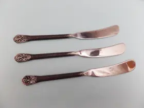 C80dedb4-98 Gourmet Settings Gs Avalon Barcelona Stainless Butter Spread Knife Hammered #2
