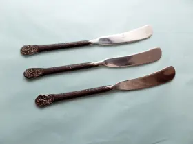 C80dedb4-98 Gourmet Settings Gs Avalon Barcelona Stainless Butter Spread Knife Hammered
