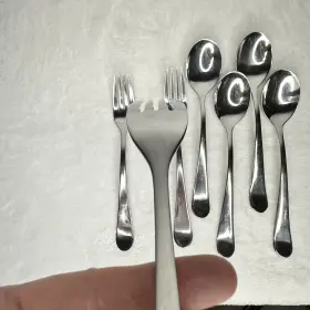 Gon17 Gourmet Settings 18/10 Stainless Lot Of 7 Pieces Dinner Forks Soup Spoons #2