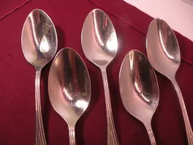 Gon23 Gourmet Settings Set Of 5 Stainless Teaspoons Outlined 18/10 Flatware 7 Inch #2