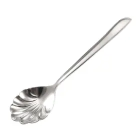 Gryfton 602451988779 Stainless Steel Shell Shaped Heart Carved Tableware Spoon Silver