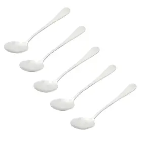 Gryfton 709874847048 Round Shape Rice Soup Spoon Tableware Silver Tone 17cm Long 5pcs