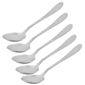 Gryfton 709874847567 Stainless Steel Round Kitchen Table Soup Serving Spoon Scoop Silver 5pcs