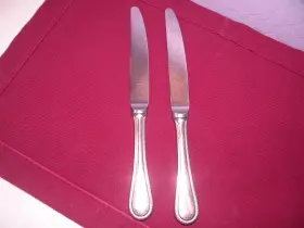 139158 Guy Degrenne Set Of 2 Milady Modern Hollow Knife Stainless 9 3/4 Gf3